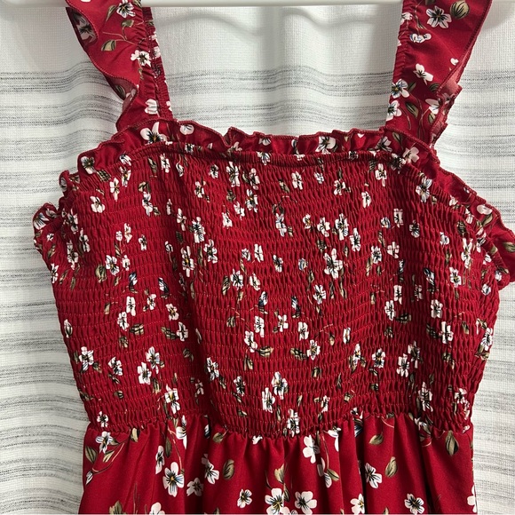 Red Mini Flutter Dress - Picture 5 of 6